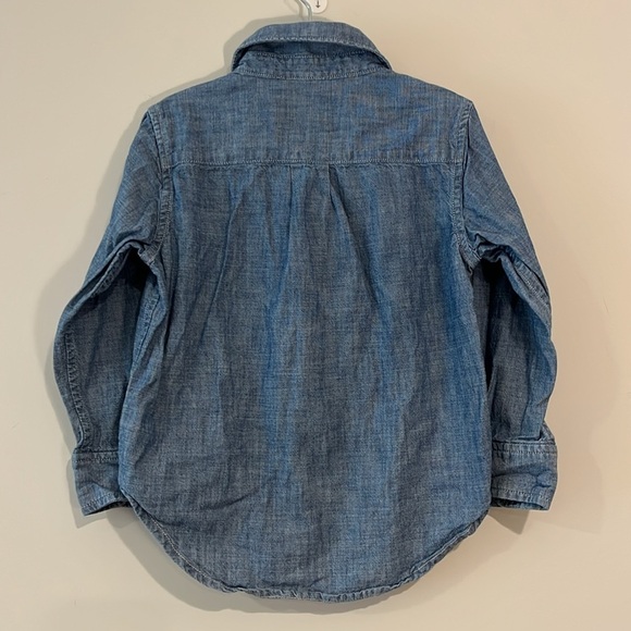 BABY GAP Toddler 3T Blue Denim Jean Casual Button Down Shirt Long Sleeve Cotton - Picture 6 of 6
